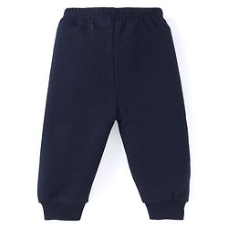Babyhug  Full Sleeves Thermal Vest Pullover & Pant Set Solid Colour - Navy Blue