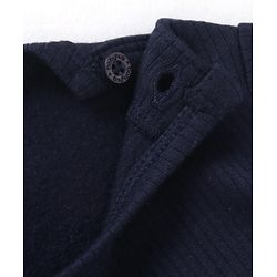 Babyhug  Full Sleeves Thermal Vest Pullover & Pant Set Solid Colour - Navy Blue