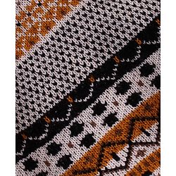 Babyhug Knit Full Sleeves Sweater Set with Aztec Design- Mustard