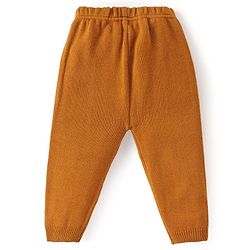 Babyhug Knit Full Sleeves Sweater Set with Aztec Design- Mustard
