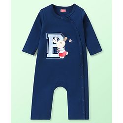 Babyhug 100% Cotton Knit Full Sleeves Rompers with Baseball & Bunny Print  Pack of 2 - Multicolour