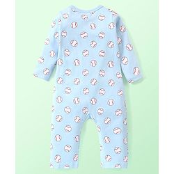 Babyhug 100% Cotton Knit Full Sleeves Rompers with Baseball & Bunny Print  Pack of 2 - Multicolour