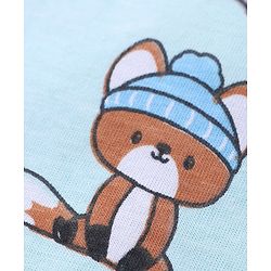 Babyhug Cotton Knit Full Sleeves T-Shirt & Dungaree Set with Bear Print - Red & Blue
