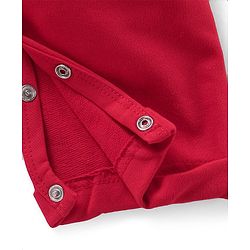 Babyhug Cotton Knit Full Sleeves T-Shirt & Dungaree Set with Bear Print - Red & Blue
