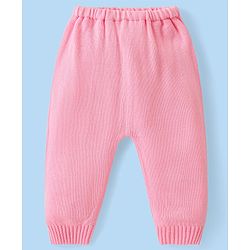 Babyhug Knitted Full Sleeves Collar Neck Sweater Set With Aztec Design - Pink