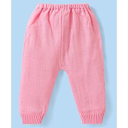 Babyhug Knitted Full Sleeves Collar Neck Sweater Set With Aztec Design - Pink