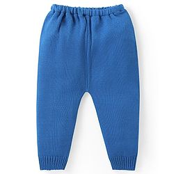 Babyhug Knit Full Sleeves Pullover Sweater Intarsia Design - Blue & Orange