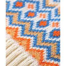 Babyhug Knit Full Sleeves Pullover Sweater Intarsia Design - Blue & Orange