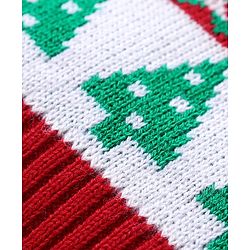 Babyhug Knit Full Sleeves Sweater Set with Christmas Theme Design - Red