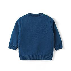 Babyhug Knitted Full Sleeves Sweater Set  with Argyle Design - Navy Blue & Grey