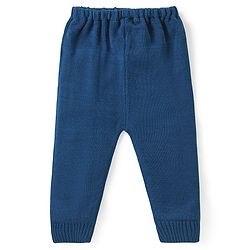 Babyhug Knitted Full Sleeves Sweater Set  with Argyle Design - Navy Blue & Grey