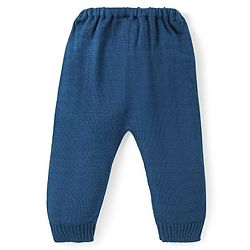 Babyhug Knitted Full Sleeves Sweater Set  with Argyle Design - Navy Blue & Grey