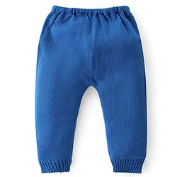 Babyhug Knitted Full Sleeves Striped Sweater Set - Blue & Lime