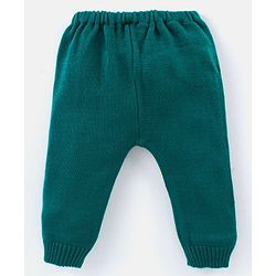 Babyhug Knitted Full Sleeves Striped Sweater Set - Green