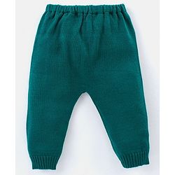 Babyhug Knitted Full Sleeves Striped Sweater Set - Green