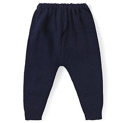 Babyhug Knit Full Sleeves Sweater & Pant Set Stripe Design - White & Navy Blue