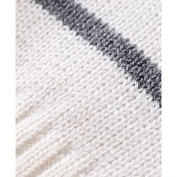Babyhug Knit Full Sleeves Sweater & Pant Set Stripe Design - White & Navy Blue