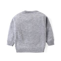 Babyhug Knit Full Sleeves Sweater & Pant Set Santa Claus Design - Grey & Rust