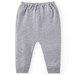 Babyhug Knit Full Sleeves Sweater & Pant Set Santa Claus Design - Grey & Rust