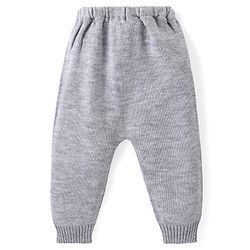 Babyhug Knit Full Sleeves Sweater & Pant Set Santa Claus Design - Grey & Rust