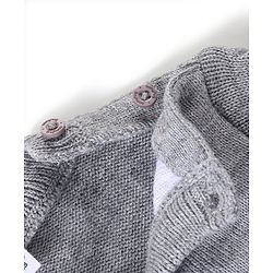 Babyhug Knit Full Sleeves Sweater & Pant Set Santa Claus Design - Grey & Rust