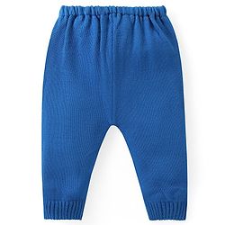 Babyhug Knit Full Sleeves Sweater & Pant Set Star Design - Blue