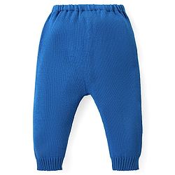 Babyhug Knit Full Sleeves Sweater & Pant Set Star Design - Blue
