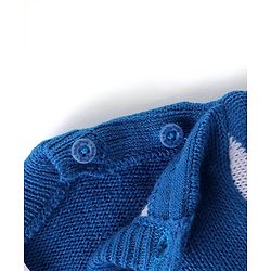 Babyhug Knit Full Sleeves Sweater & Pant Set Star Design - Blue