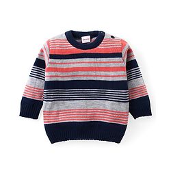 Babyhug Knit Full Sleeves Sweater & Pant Set Stripe Design -Multicolour