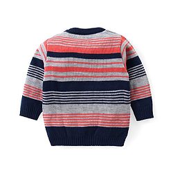 Babyhug Knit Full Sleeves Sweater & Pant Set Stripe Design -Multicolour