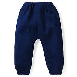 Babyhug Knit Full Sleeves Sweater & Pant Set Stripe & Star Design -Navy Blue