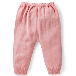 Babyhug Knitted Full Sleeves Pullover Sweater & Pant Set with Cable Knit & Heart Design - Pink