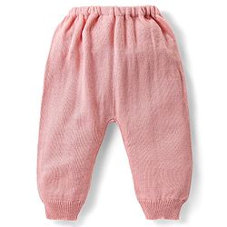 Babyhug Knitted Full Sleeves Pullover Sweater & Pant Set with Cable Knit & Heart Design - Pink