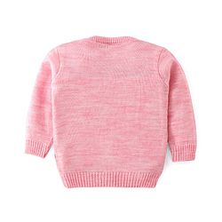 Babyhug Knit Full Sleeves Sweater Set with Heart Design -Pink