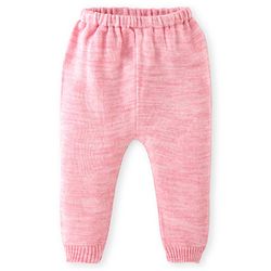 Babyhug Knit Full Sleeves Sweater Set with Heart Design -Pink