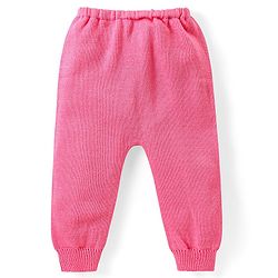 Babyhug Knit Full Sleeves Sweater & Pant Set Heart Design - Pink