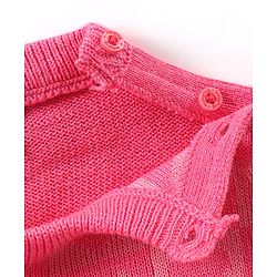 Babyhug Knit Full Sleeves Sweater & Pant Set Heart Design - Pink