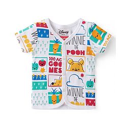 Babyhug Disney 100% Cotton Knit Half Sleeves Front Open Jhablas with Winnie the Pooh Graphics Pack Of 3 - Multicolour