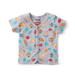 Babyhug Disney 100% Cotton Knit Half Sleeves Front Open Jhablas with Winnie the Pooh Graphics Pack Of 3 - Multicolour