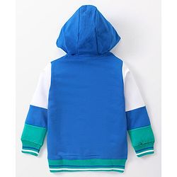 Babyhug Cotton Full Sleeves Cut & Sew Sweatjacket With Hood HD Print - Multicolour