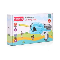 Babyhug Dart Gun With 6 Rotating Drum & 10 Soft Bullet Darts - Blue