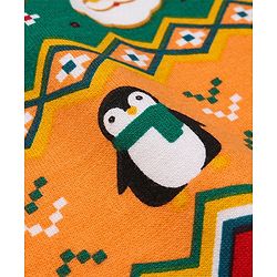 Babyhug Cotton Knit Full Sleeves Sweatshirt With Christmas Theme Print - Multicolor