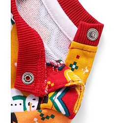 Babyhug Cotton Knit Full Sleeves Sweatshirt With Christmas Theme Print - Multicolor