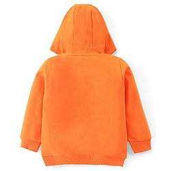 Babyhug 100% Cotton Knit Full Sleeves Sweatshirt with Hood & Halloween Graphics - Orange