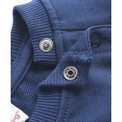 Babyhug 100% Cotton Knit Full Sleeves Overlap Sweatshirt with Foil and Embroidery Detailing - Blue