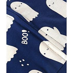 Babyhug Cotton Knit Full Sleeves Halloween Theme Sweatjacket - Navy Blue