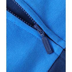Babyhug Cotton Knit Full Sleeves Cut & Sew Hooded Sweat Jacket with Zipper Front Pocket & Badge Detailing - Navy