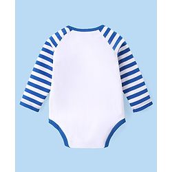Babyhug 100% Cotton Knit Full Sleeves  Onesies with Leggings Cap & Mittens Koala Print - Blue & White