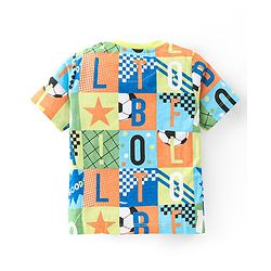 Babyhug Cotton Knit Half Sleeves T-Shirt & Shorts Set With Text Print - Multicolor