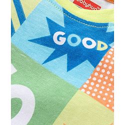 Babyhug Cotton Knit Half Sleeves T-Shirt & Shorts Set With Text Print - Multicolor